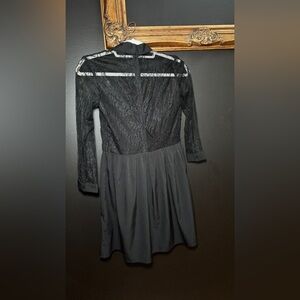 Allsaints Wednesday Adams Black Lace Dress